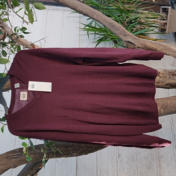 Dockers texture mini diamond V neck sweater color burgundy size XXL - Picture 4 of 12